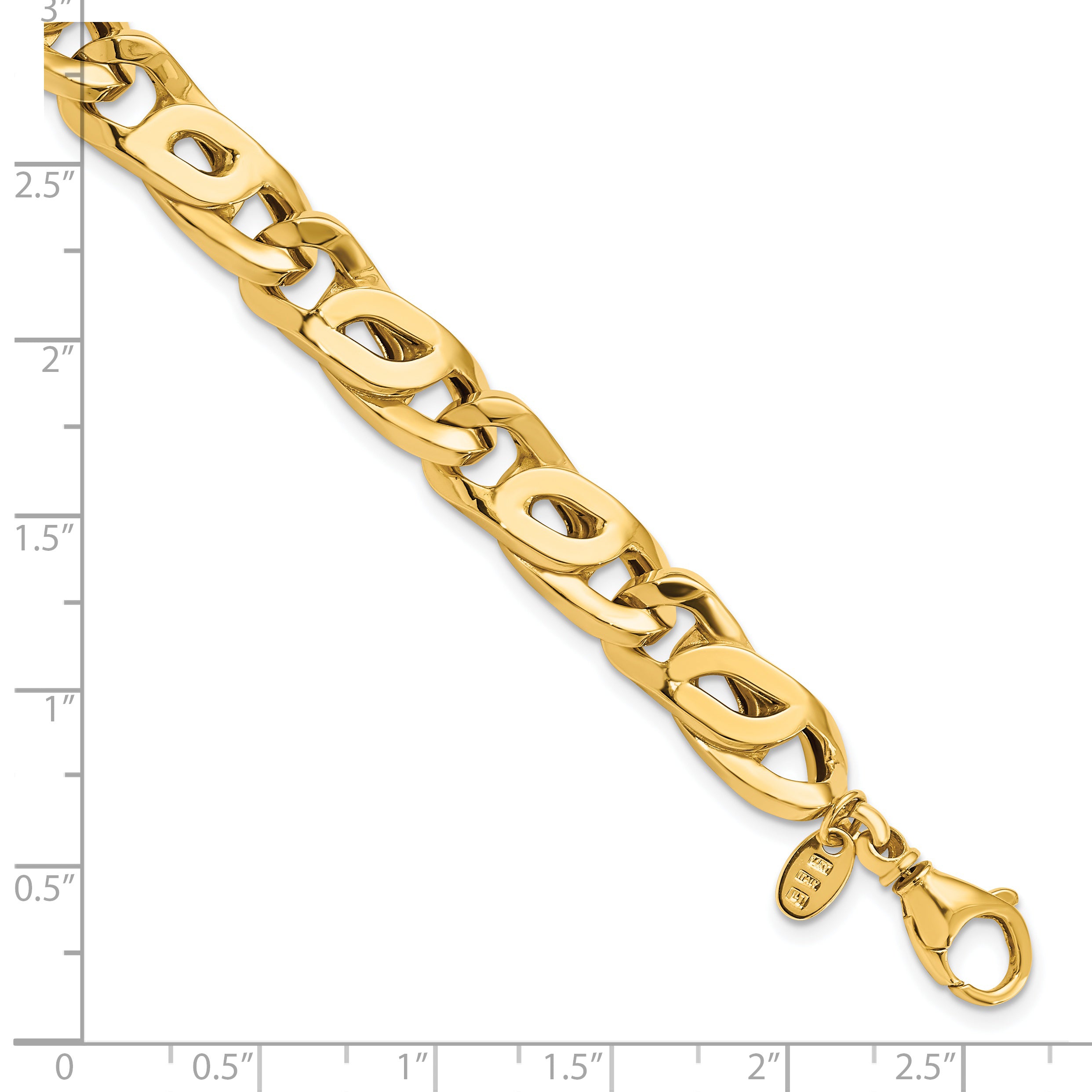 14K Men's Polished Link Bracelet