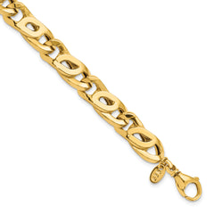 14K Men's Polished Link Bracelet