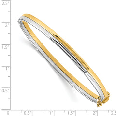 14K Two-tone Polished Hinged Bangle