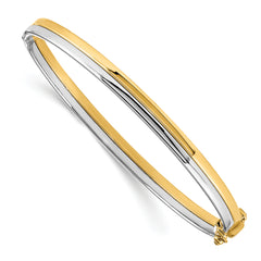 14K Two-tone Polished Hinged Bangle