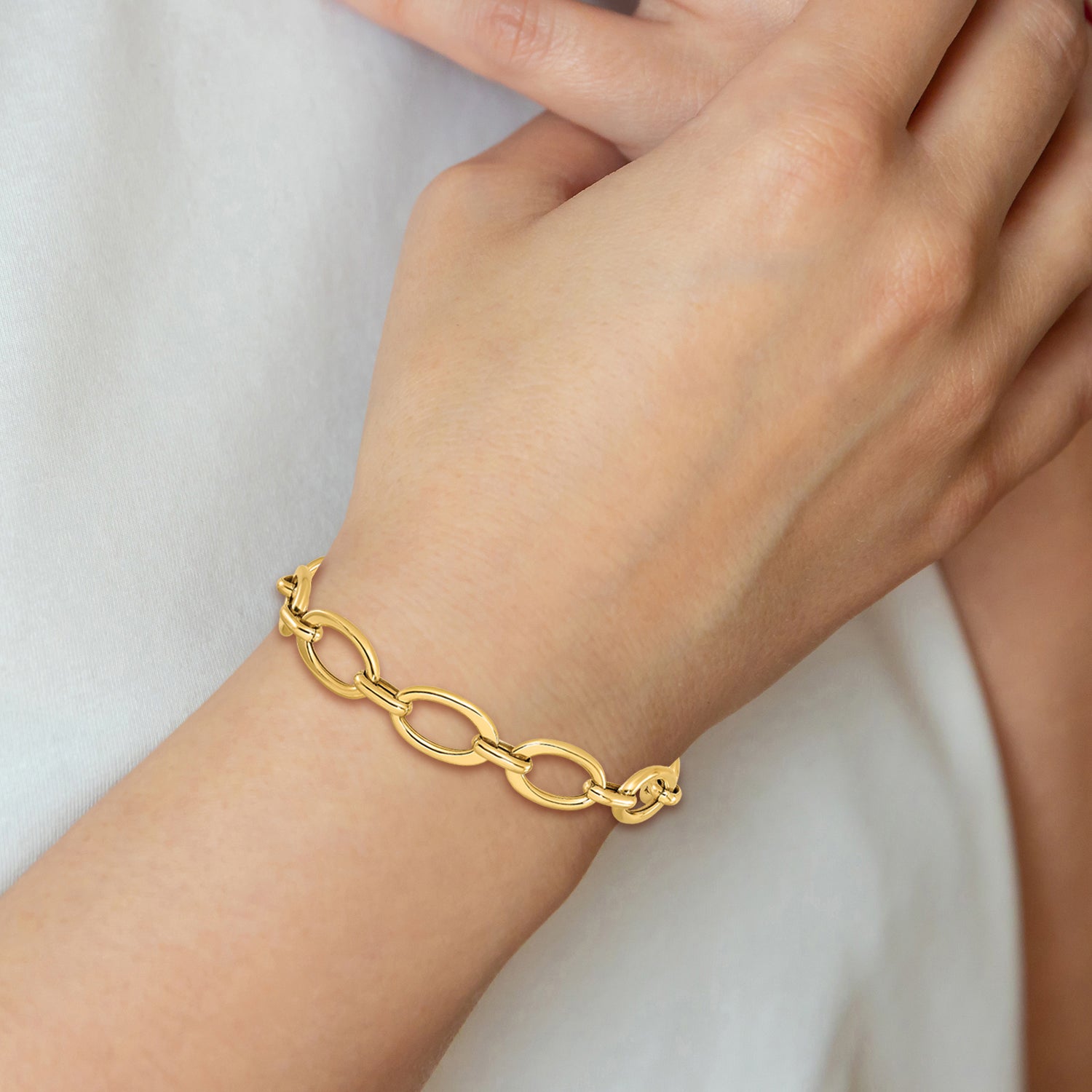 14K Polished Link Bracelet