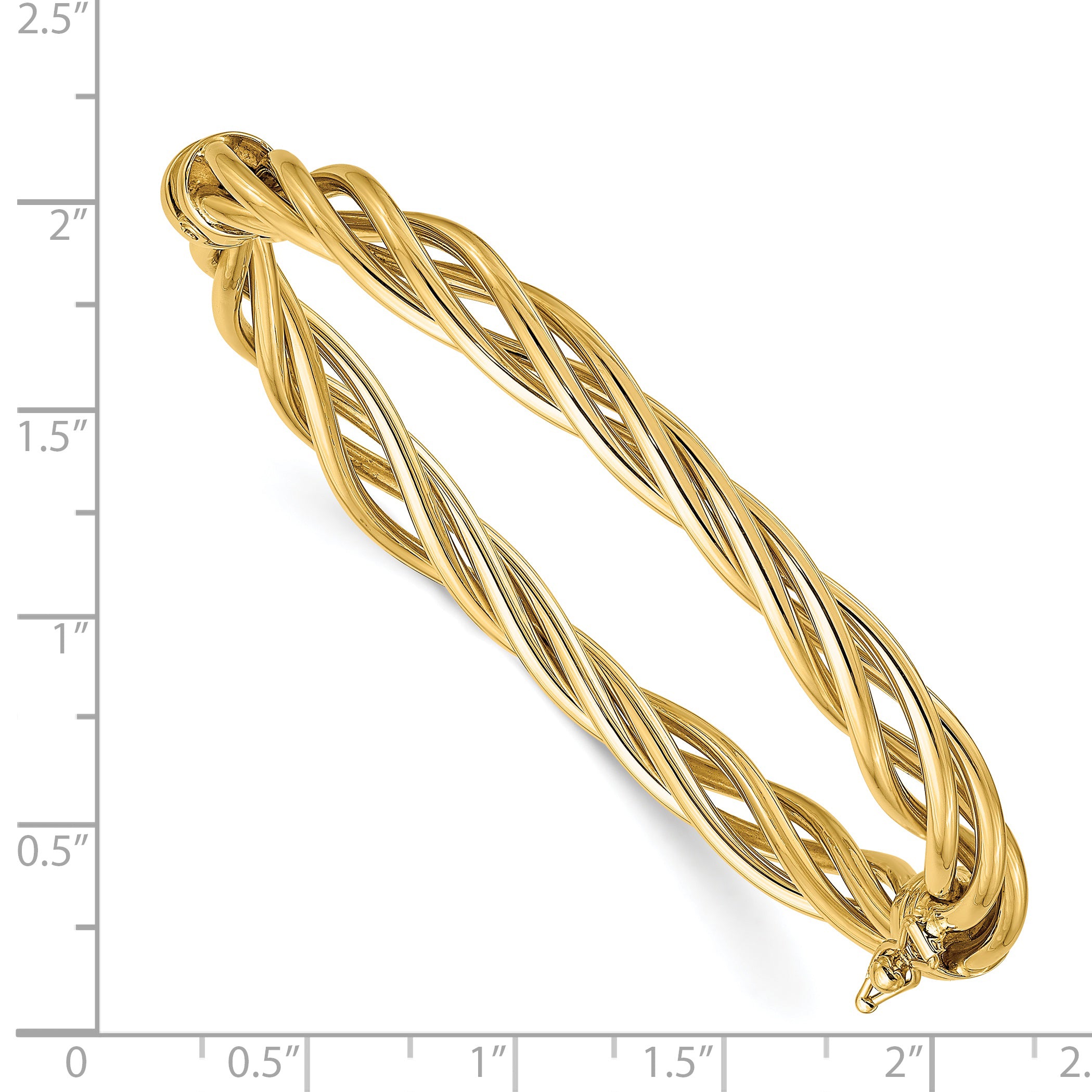 14K Polished Twisted Hinged Bangle