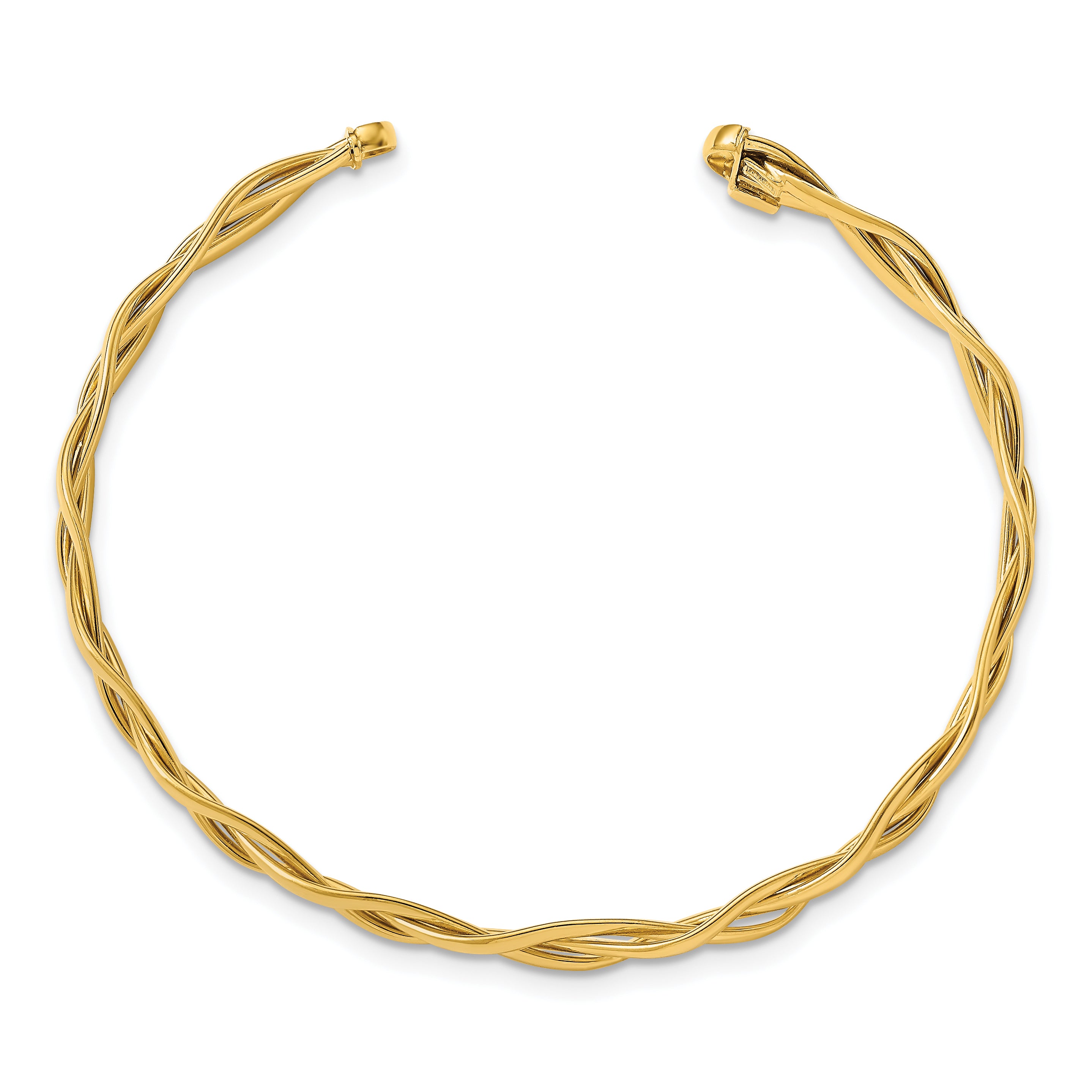 14k Polished Braided Cuff Bracelet