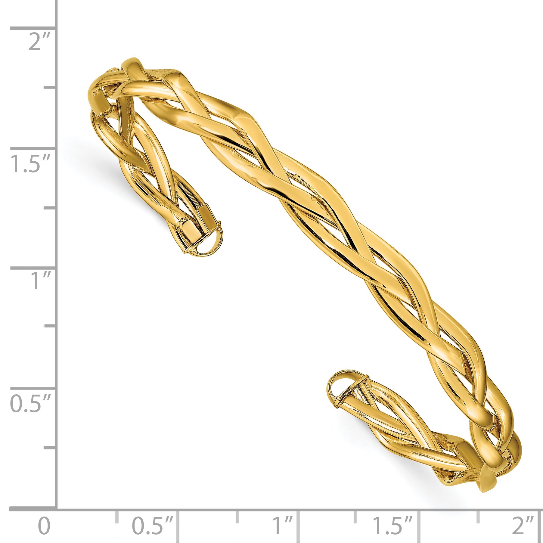 14k Polished Braided Cuff Bracelet