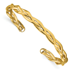 14k Polished Braided Cuff Bracelet