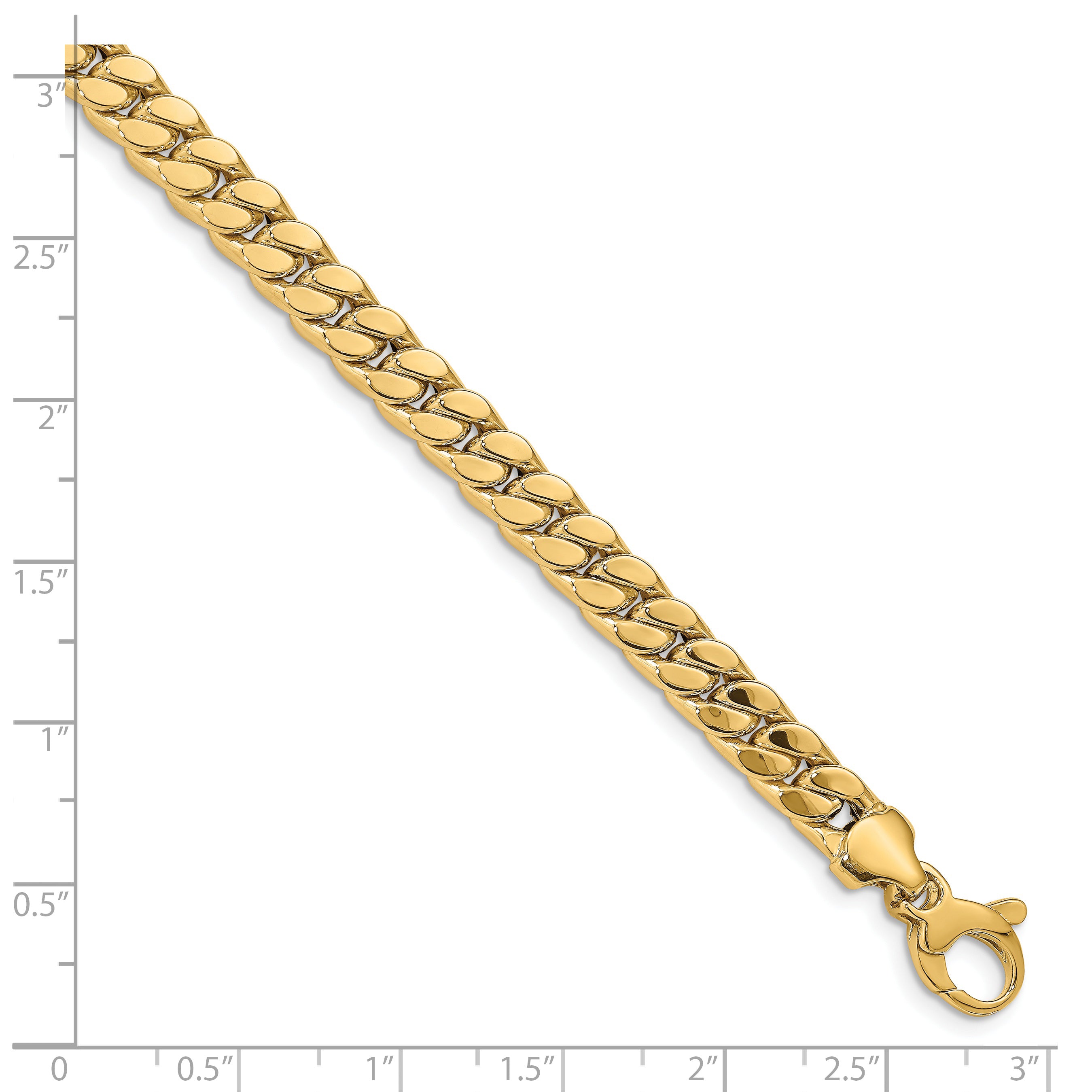 14k Men's Polished Curb Bracelet