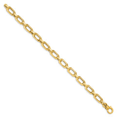 14k Polished and Textured Bracelet