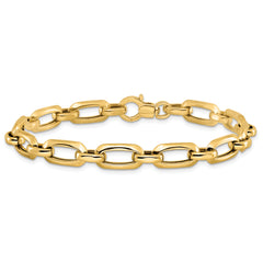 14k Polished and Textured Bracelet