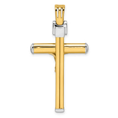 14k Two-tone Polished Crucifix Pendant