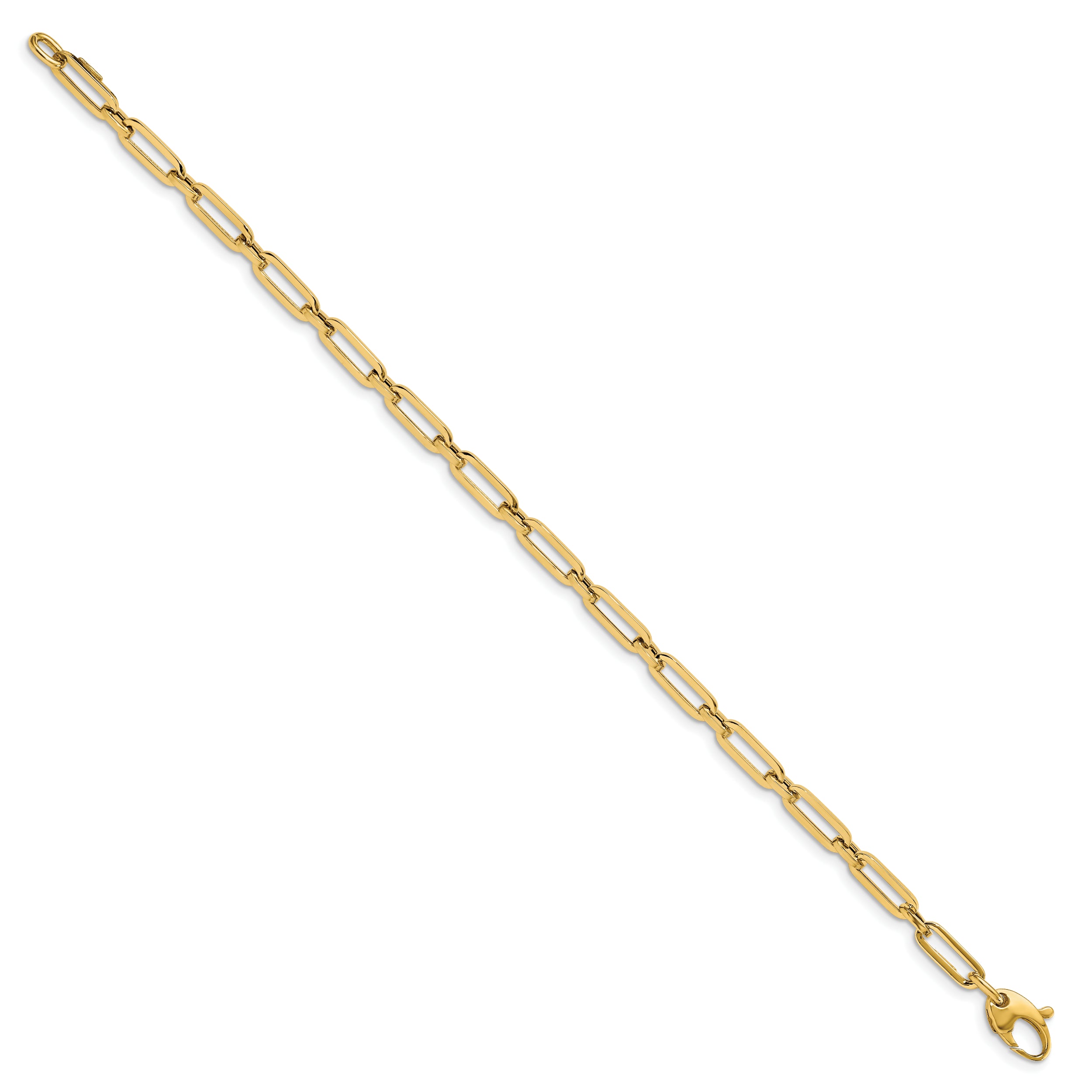 14K Polished Flat Oval Link Bracelet