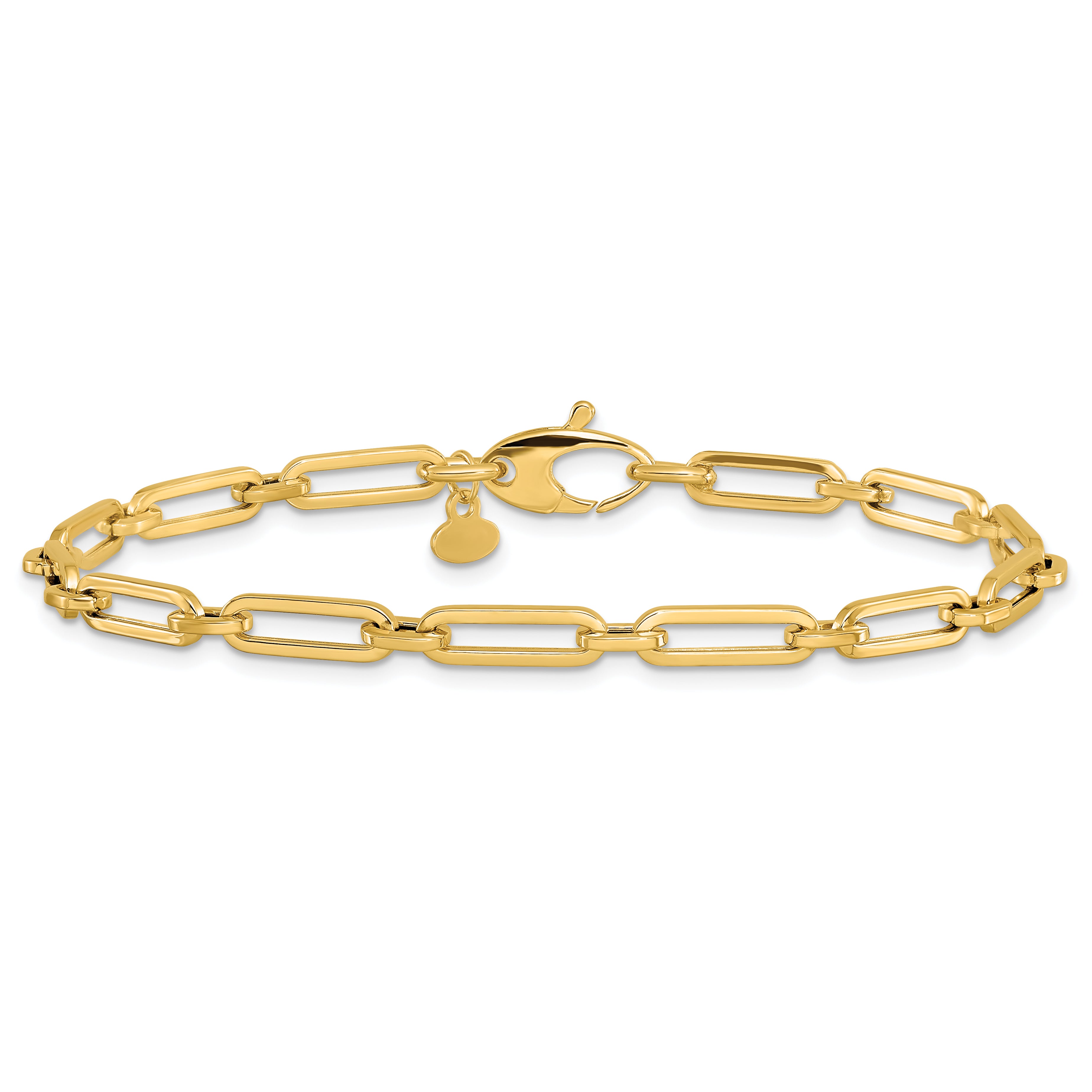 14K Polished Flat Oval Link Bracelet