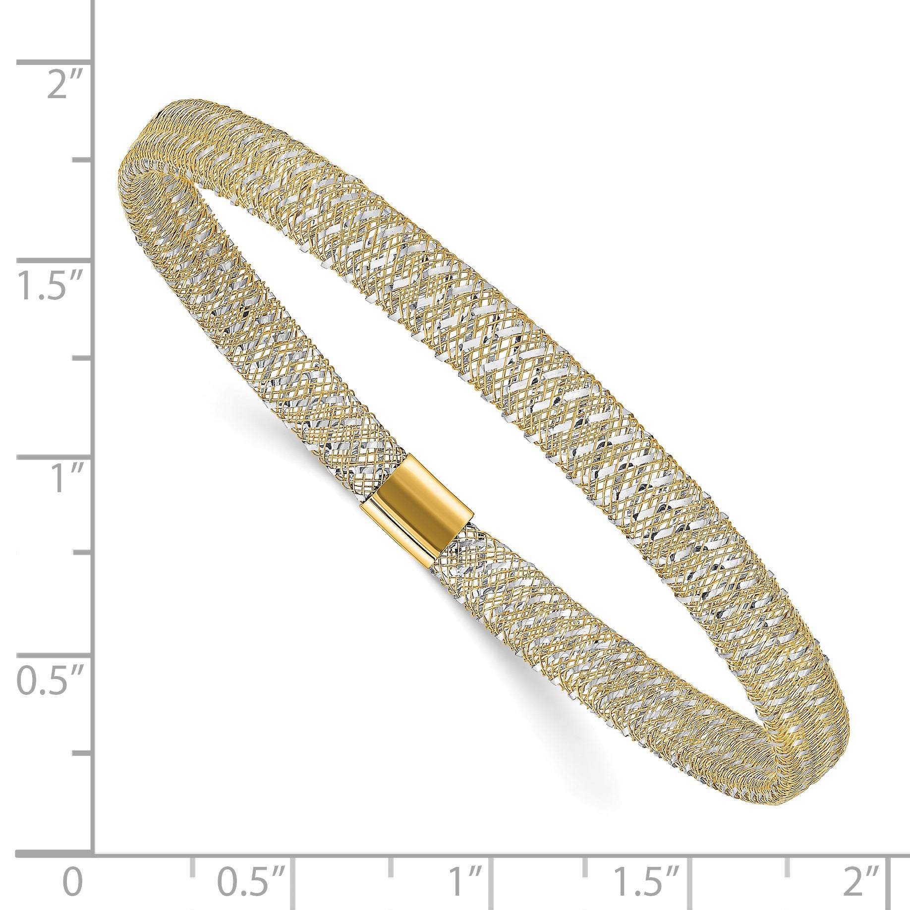 14K Two-tone Polished Stretch Bangle