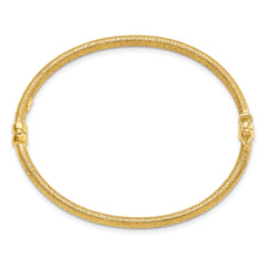 14K Textured Hinged Bangle