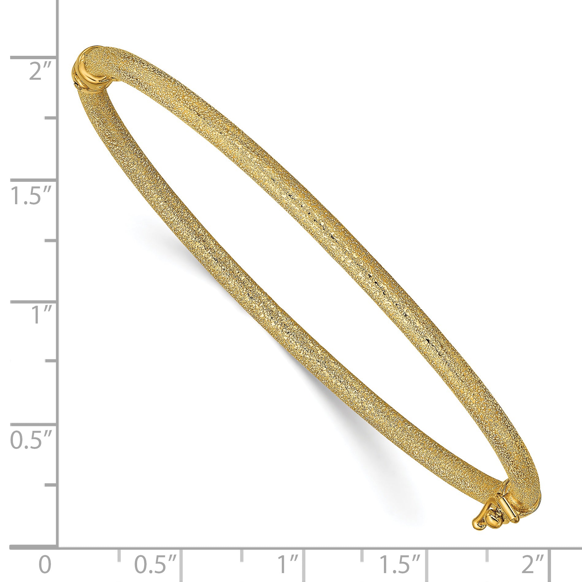 14K Textured Hinged Bangle