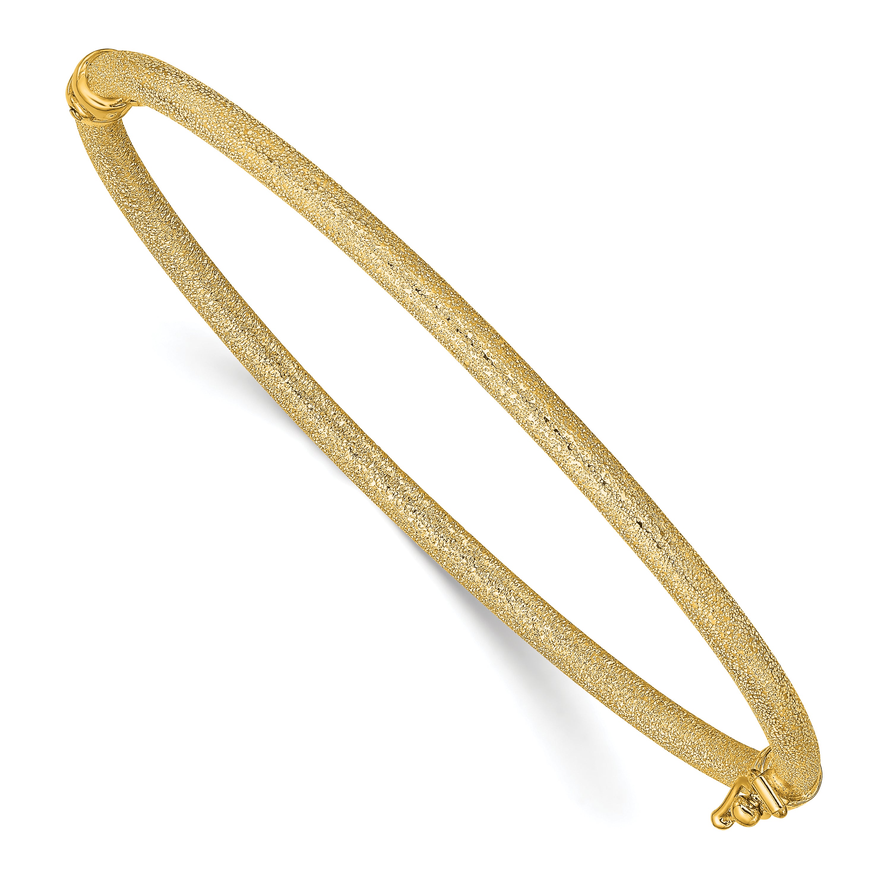 14K Textured Hinged Bangle