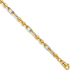 14K Men's Two-tone Polished Link Bracelet