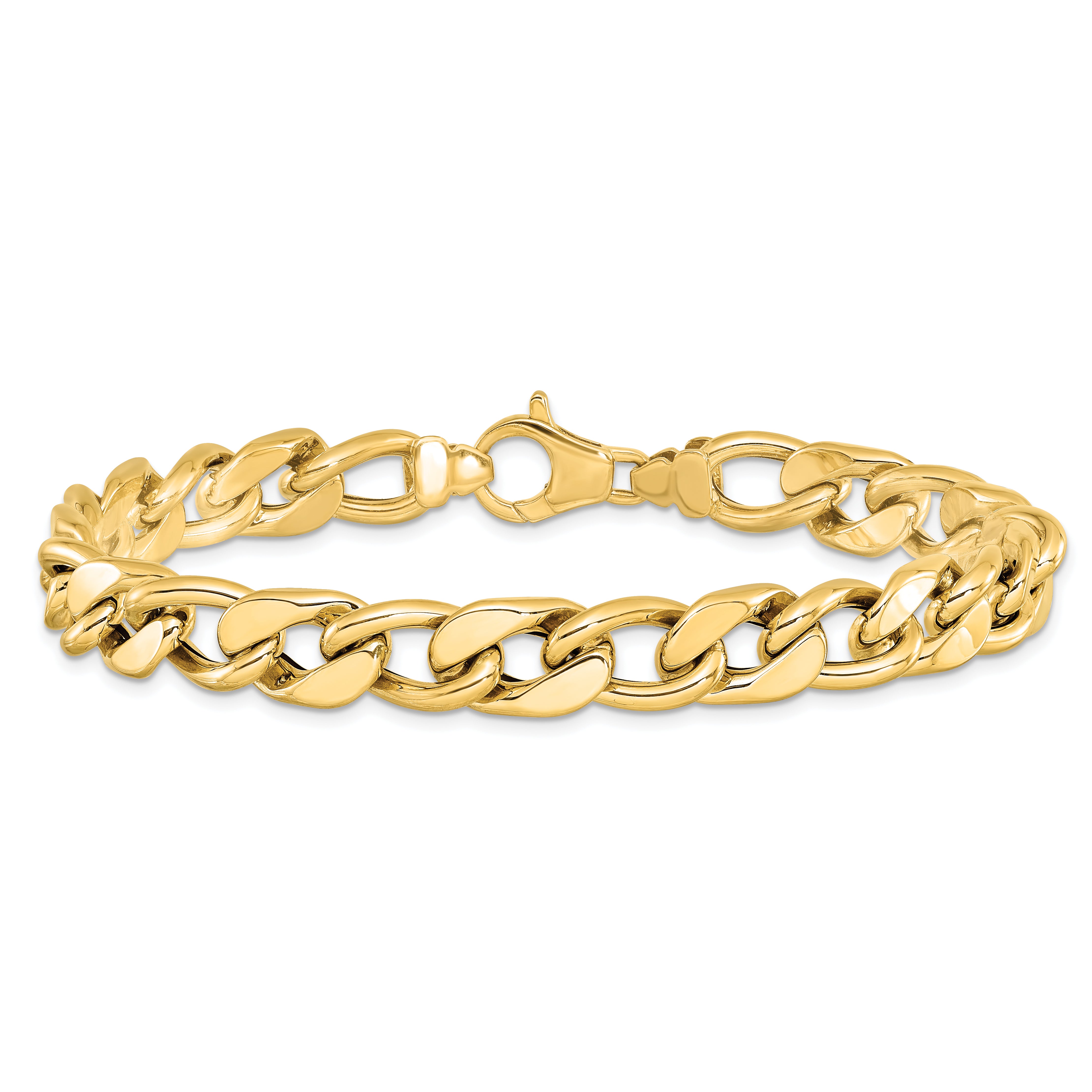 14K Polished Men's Curb Link Bracelet