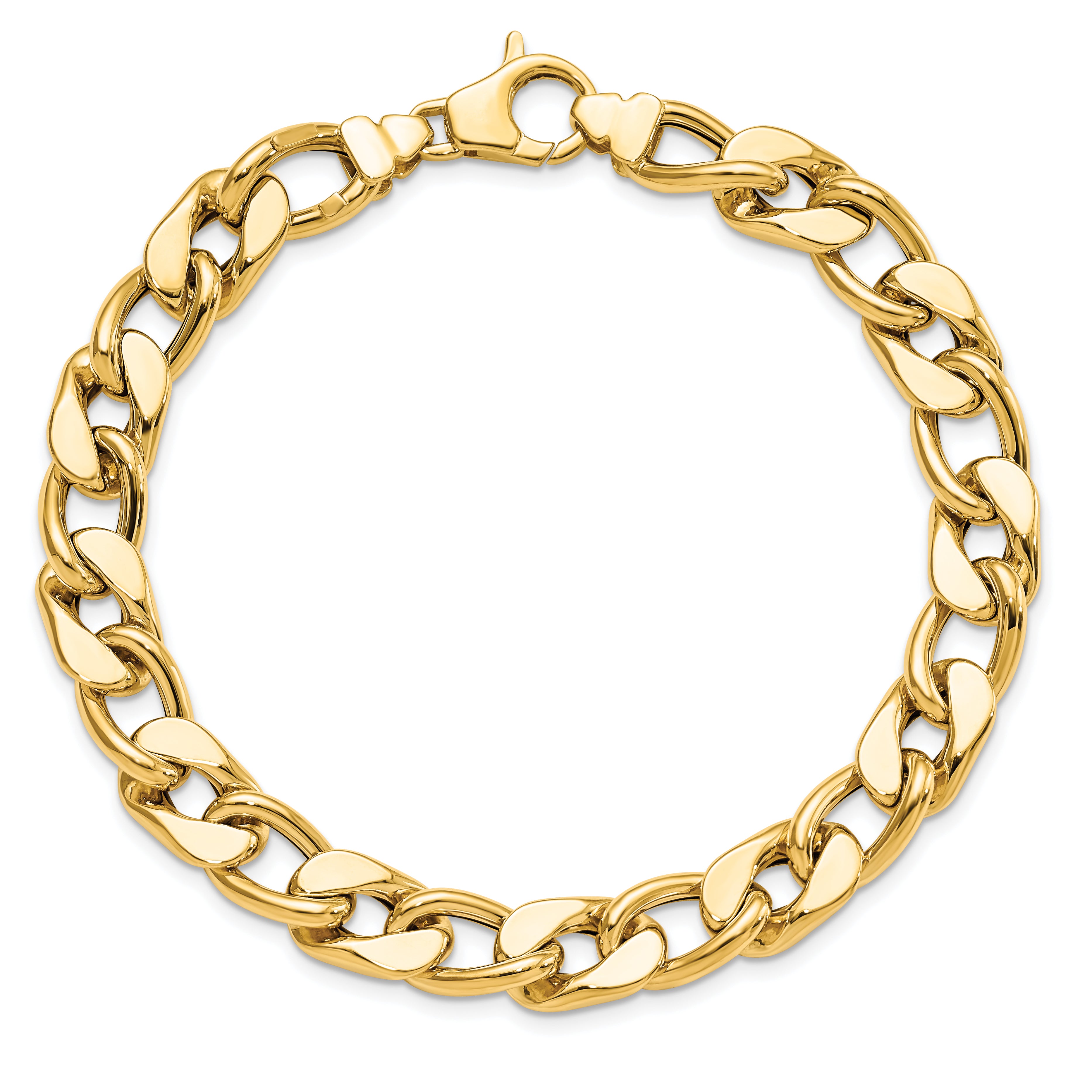 14K Polished Men's Curb Link Bracelet