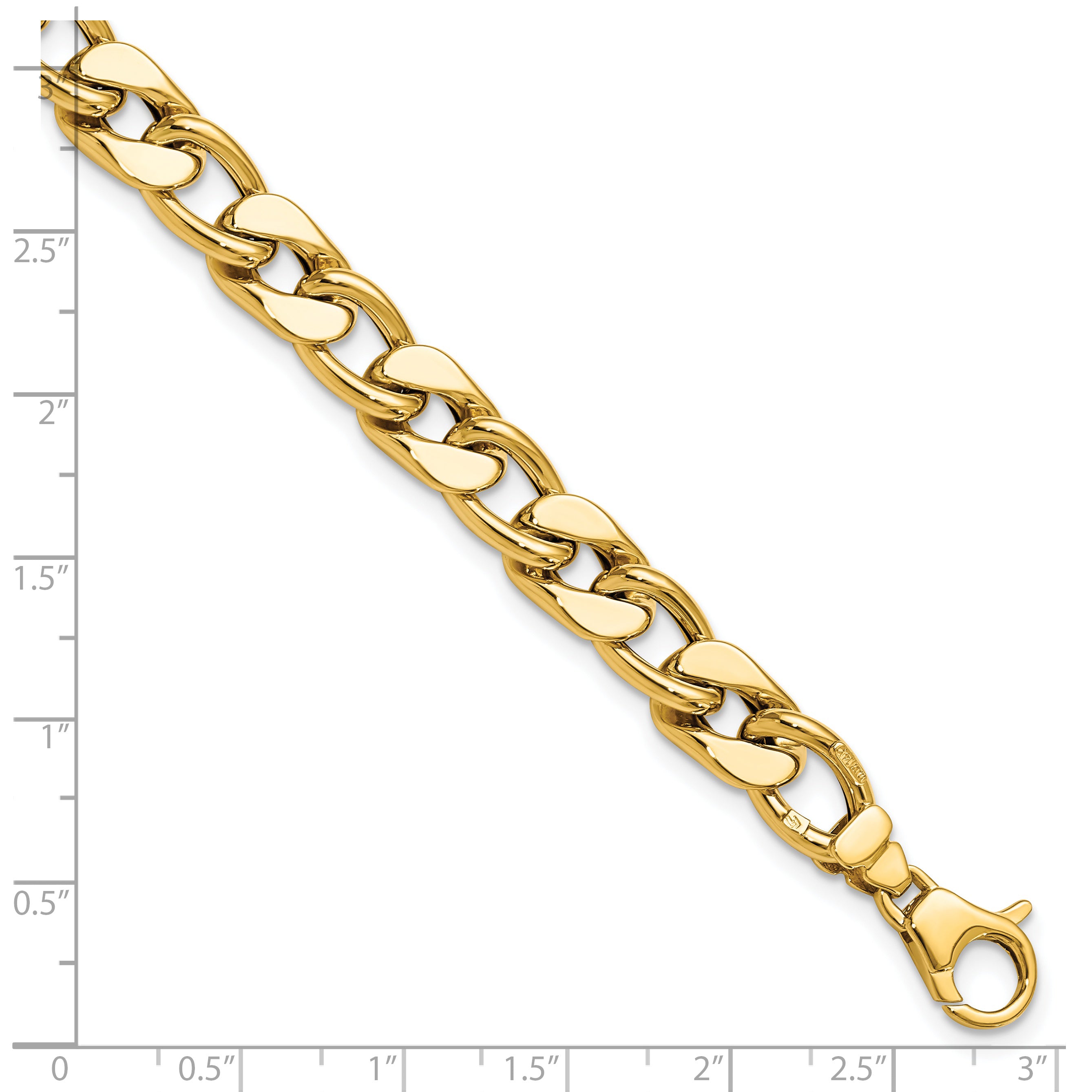 14K Polished Men's Curb Link Bracelet