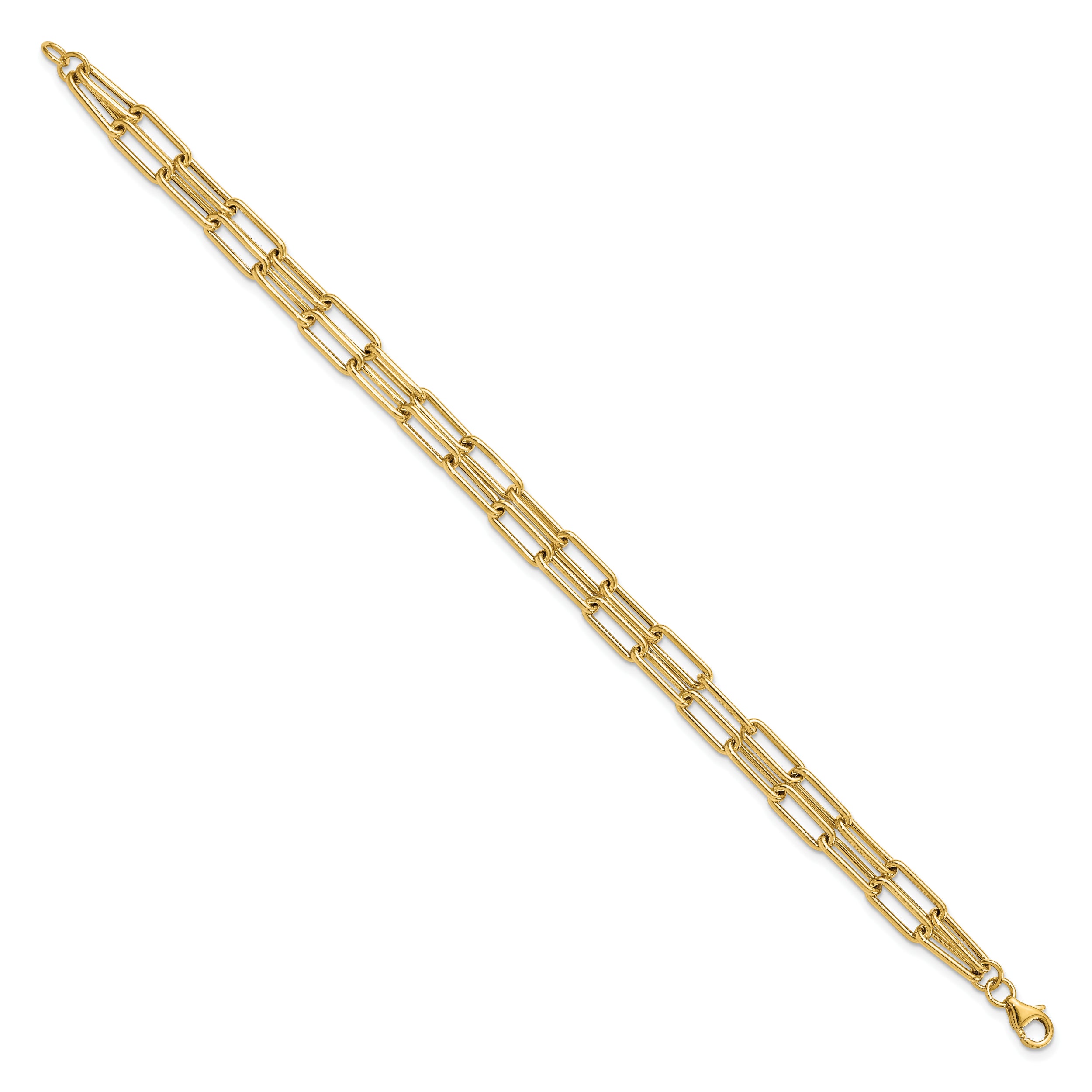 14k Polished Double-layer Link Bracelet