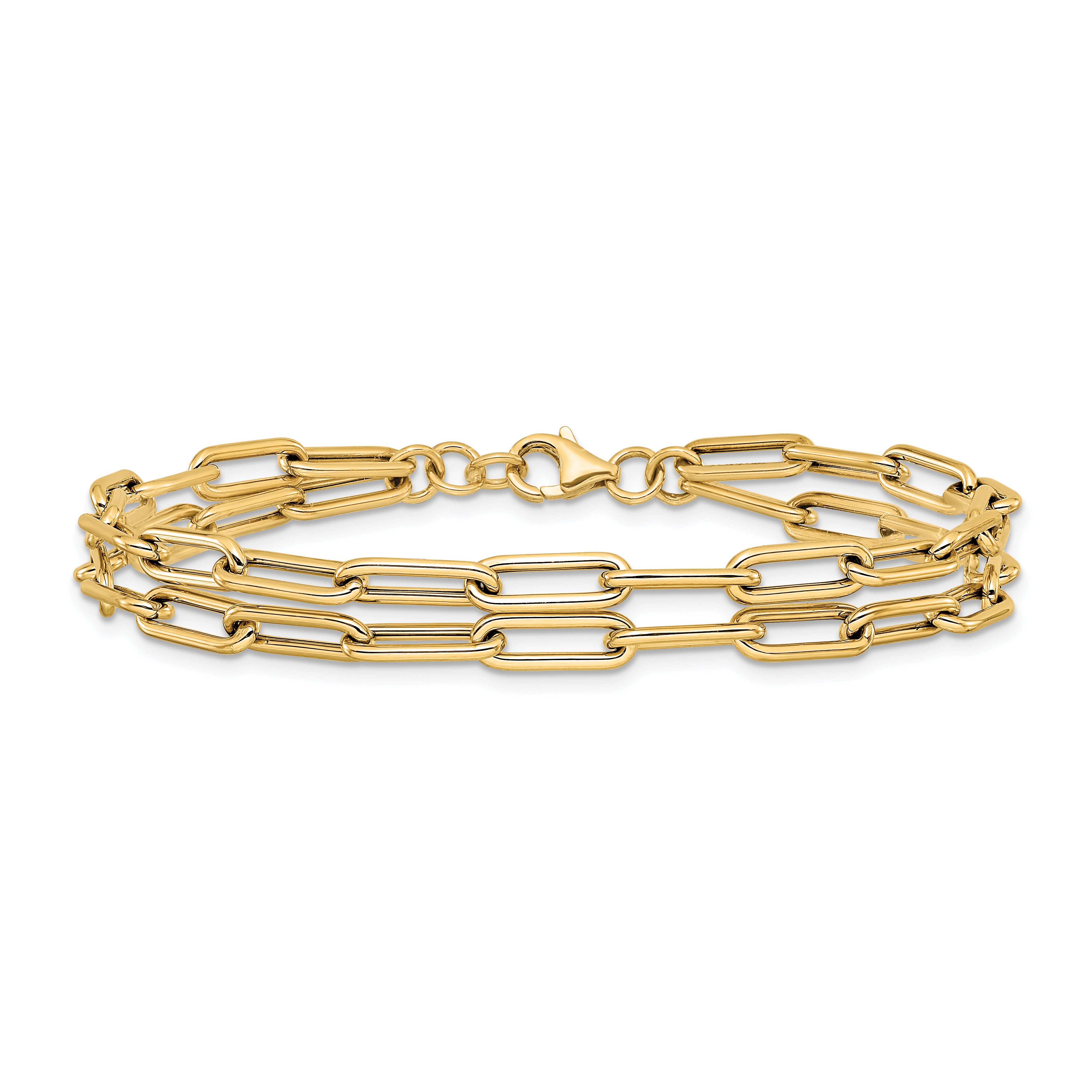 14k Polished Double-layer Link Bracelet