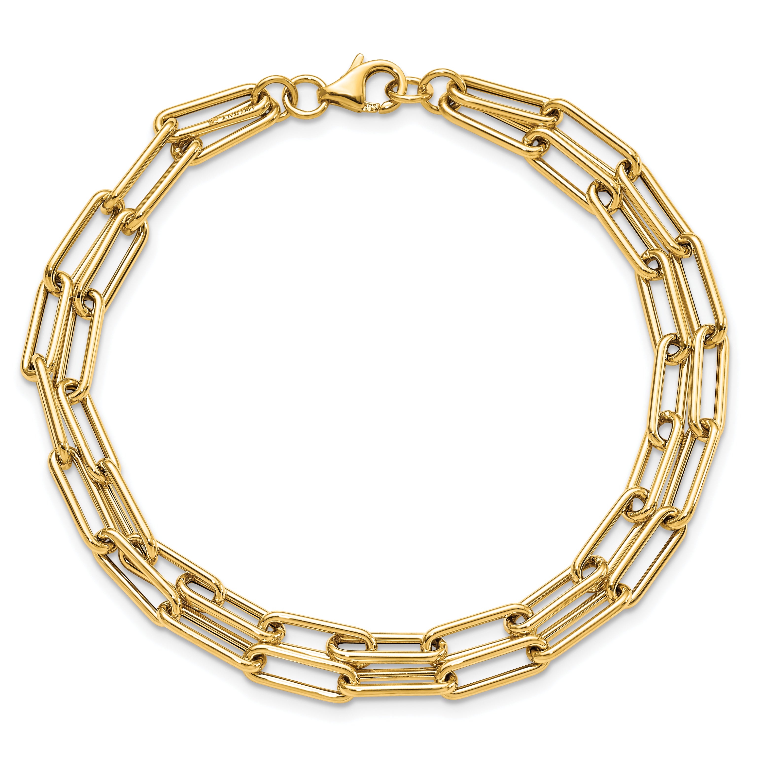 14k Polished Double-layer Link Bracelet