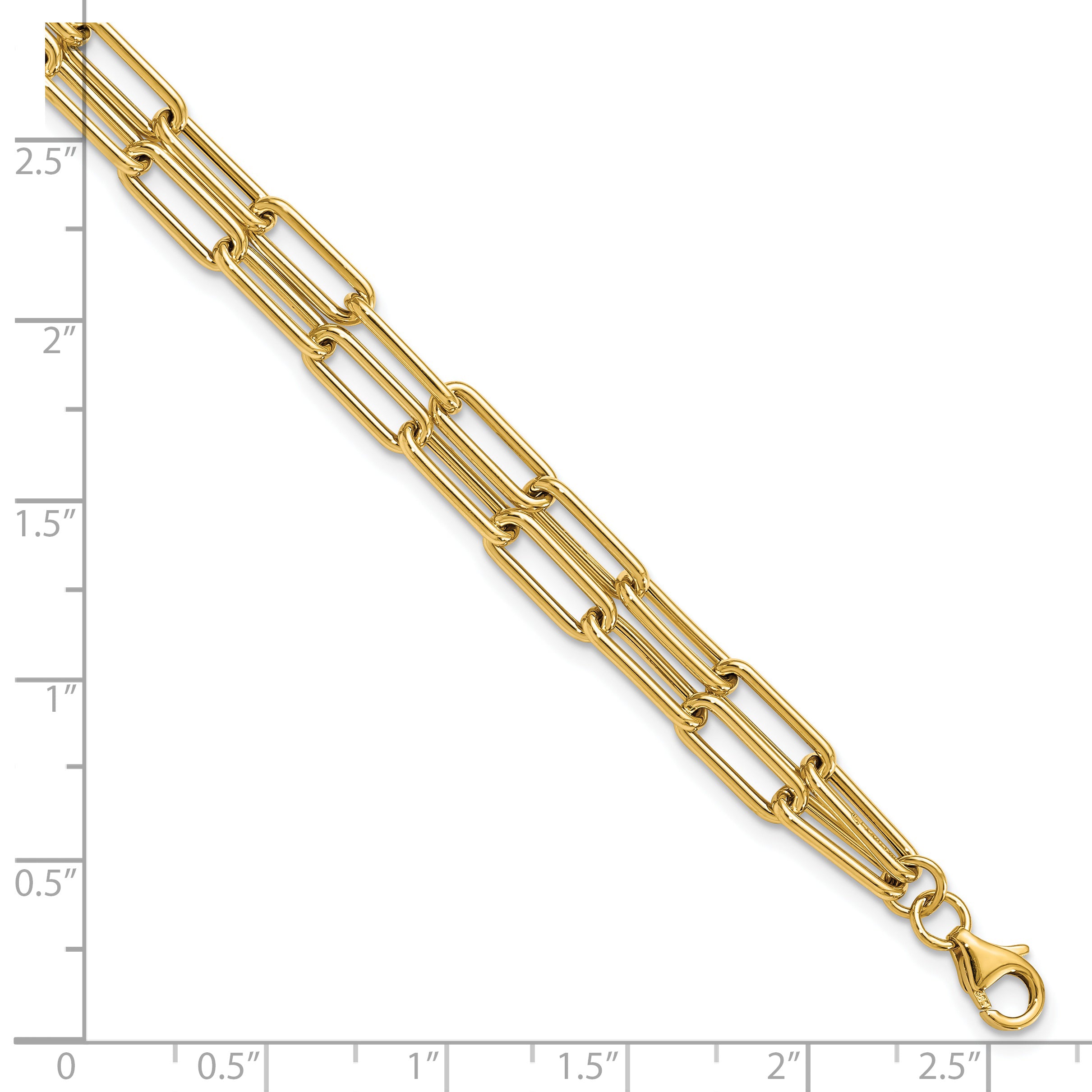 14k Polished Double-layer Link Bracelet