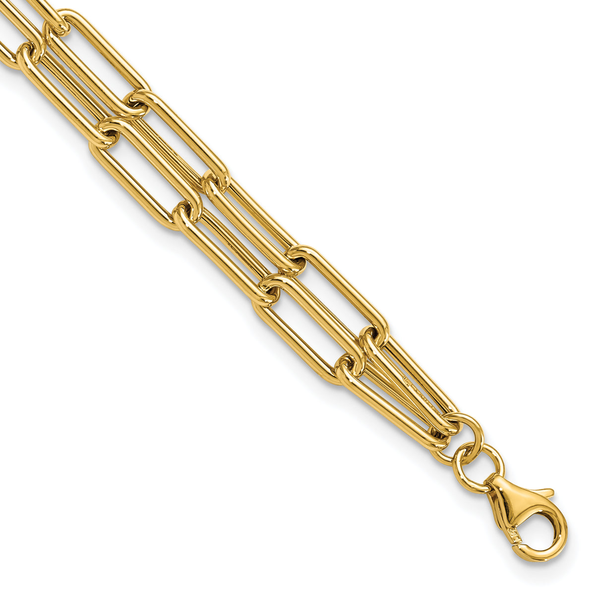 14k Polished Double-layer Link Bracelet