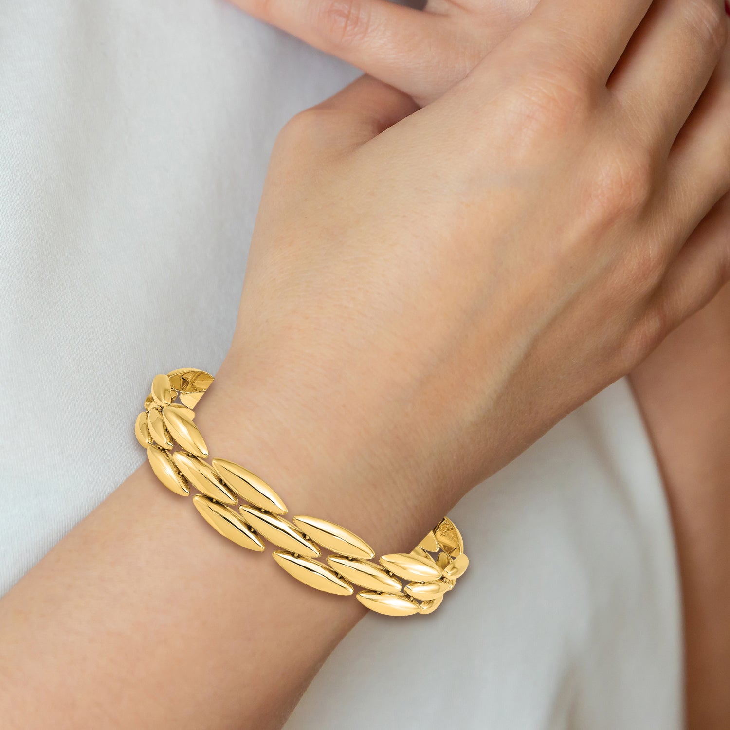 14k Polished Fancy Link Bracelet