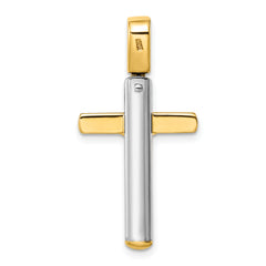 14K Two-tone Crucifix Pendant