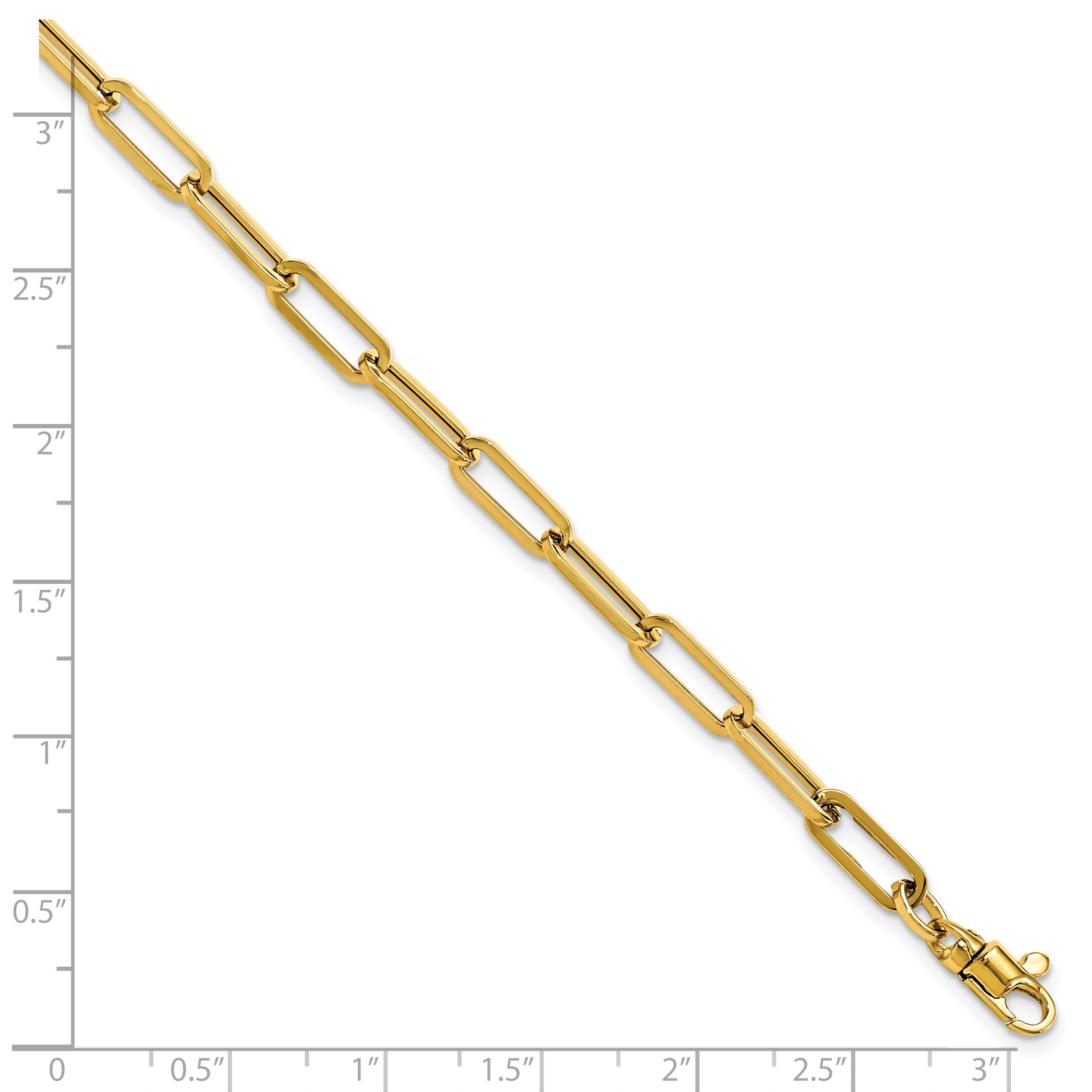 14K Polished Fancy Link with 1in ext Bracelet