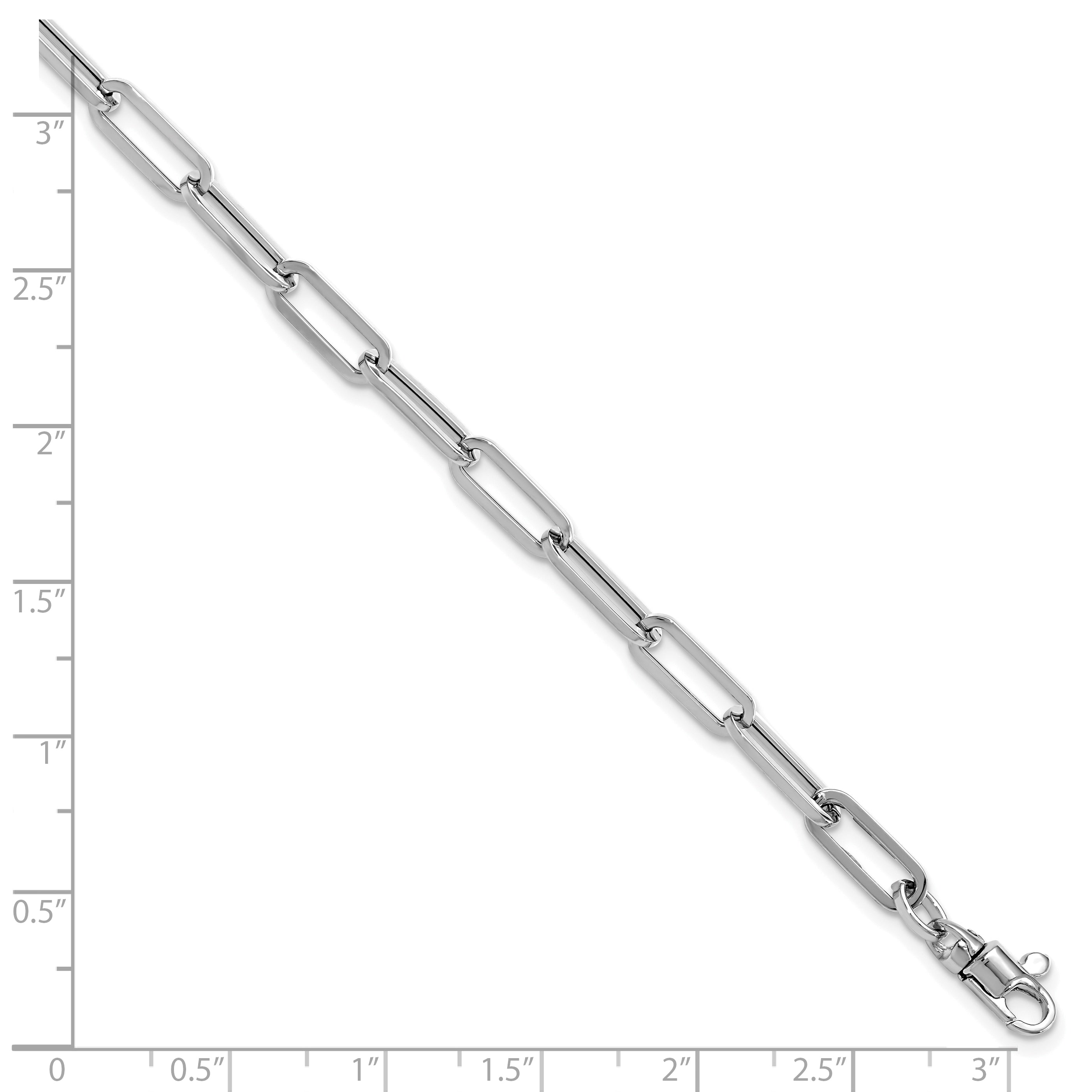 14k White Gold Polished Fancy Link with 1in ext Bracelet