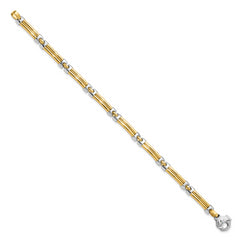 14K Two-tone Polished Bracelet