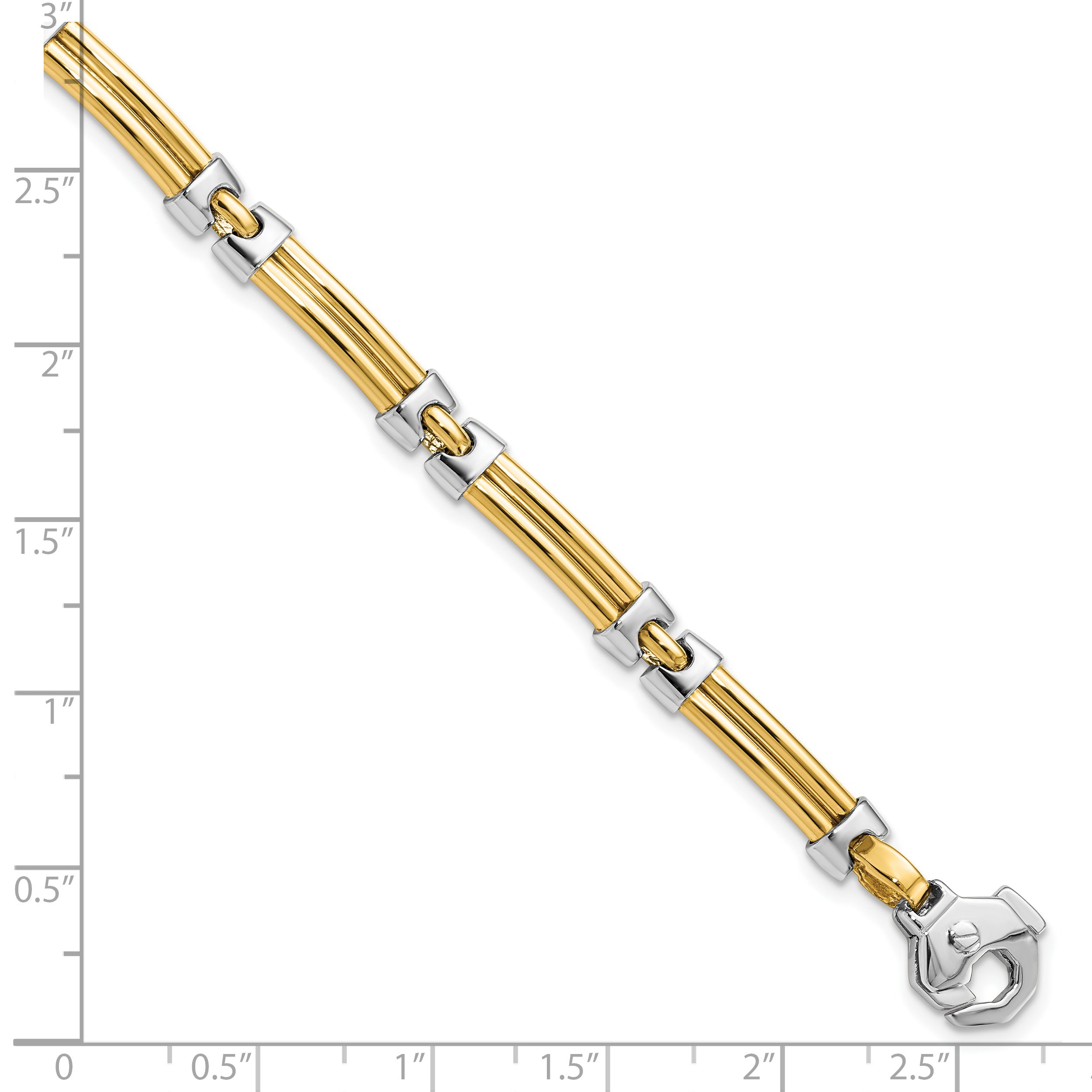 14K Two-tone Polished Bracelet