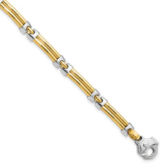 14K Two-tone Polished Bracelet