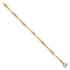 14K Two-tone Polished Bracelet