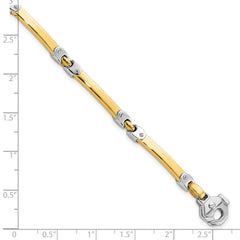 14K Two-tone Polished Bracelet