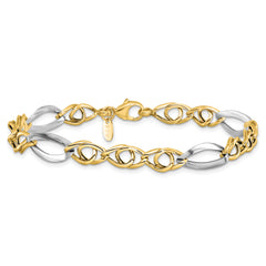 14k Rhodium Fancy Link Bracelet