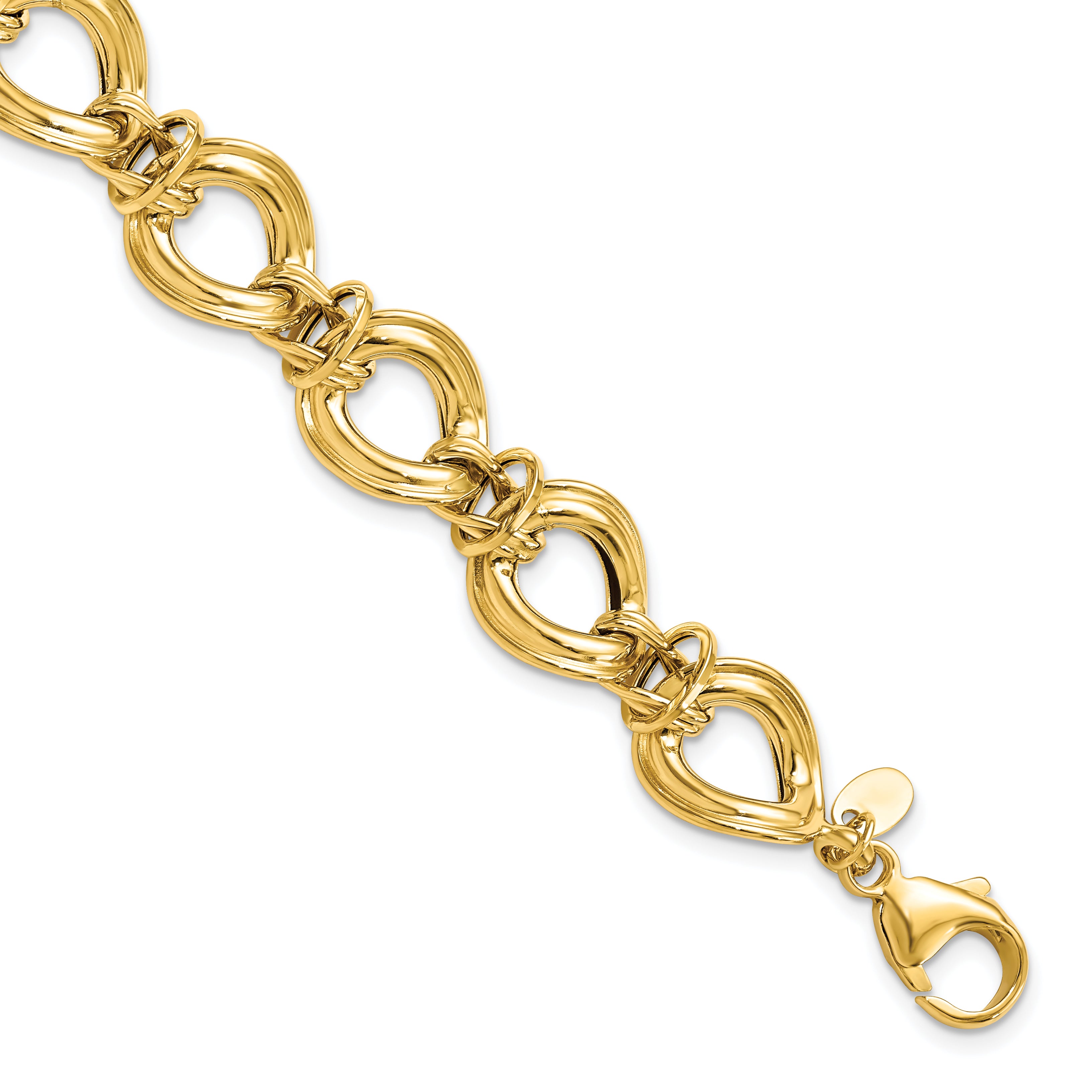 14k Polished Fancy Link Bracelet