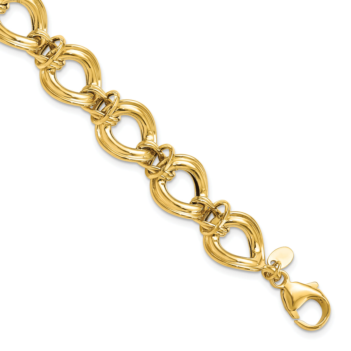 14k Polished Fancy Link Bracelet