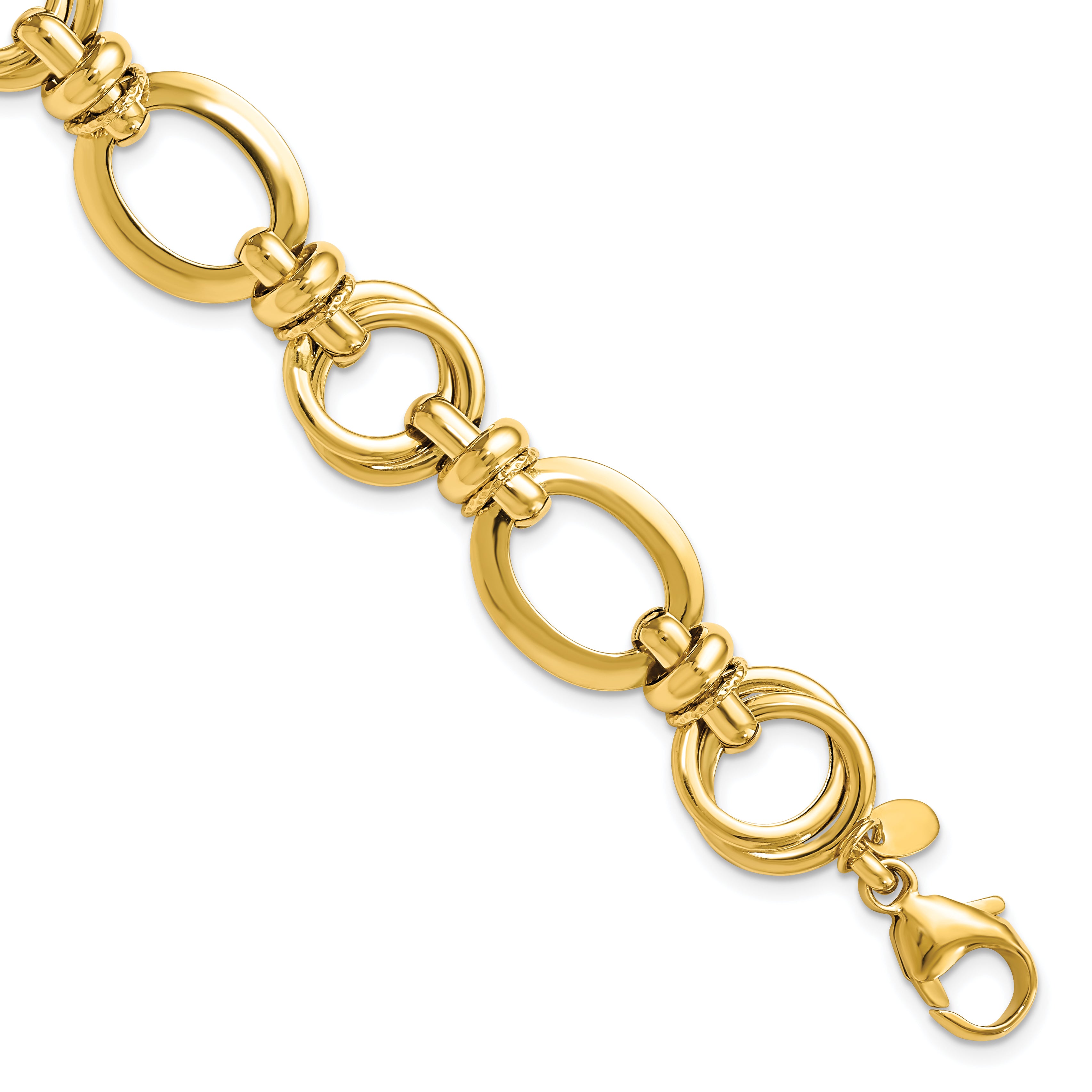 14k Polished Fancy Link Bracelet