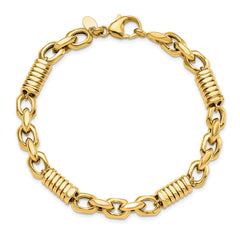 14k Men's Polished Fancy Link Bracelet