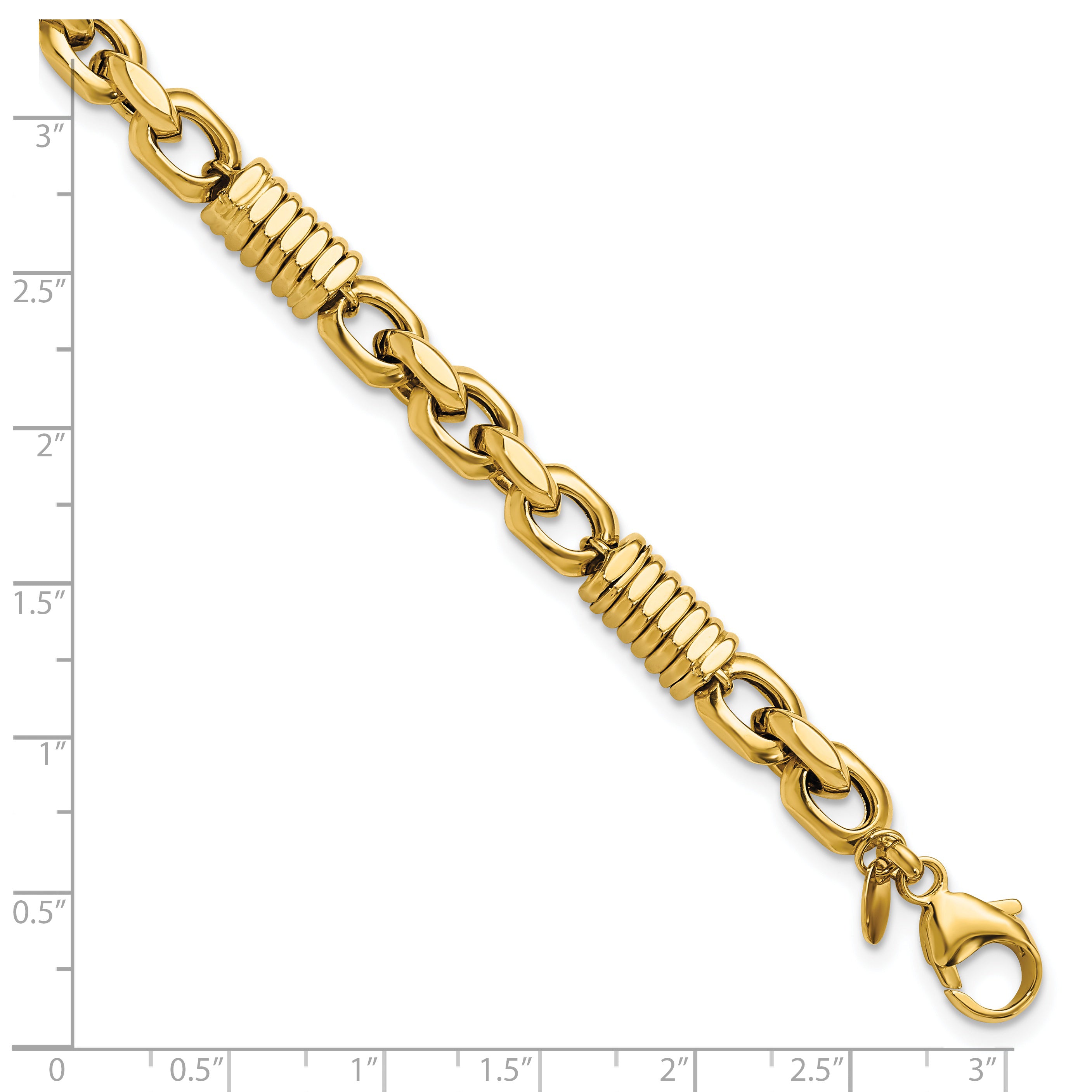 14k Men's Polished Fancy Link Bracelet