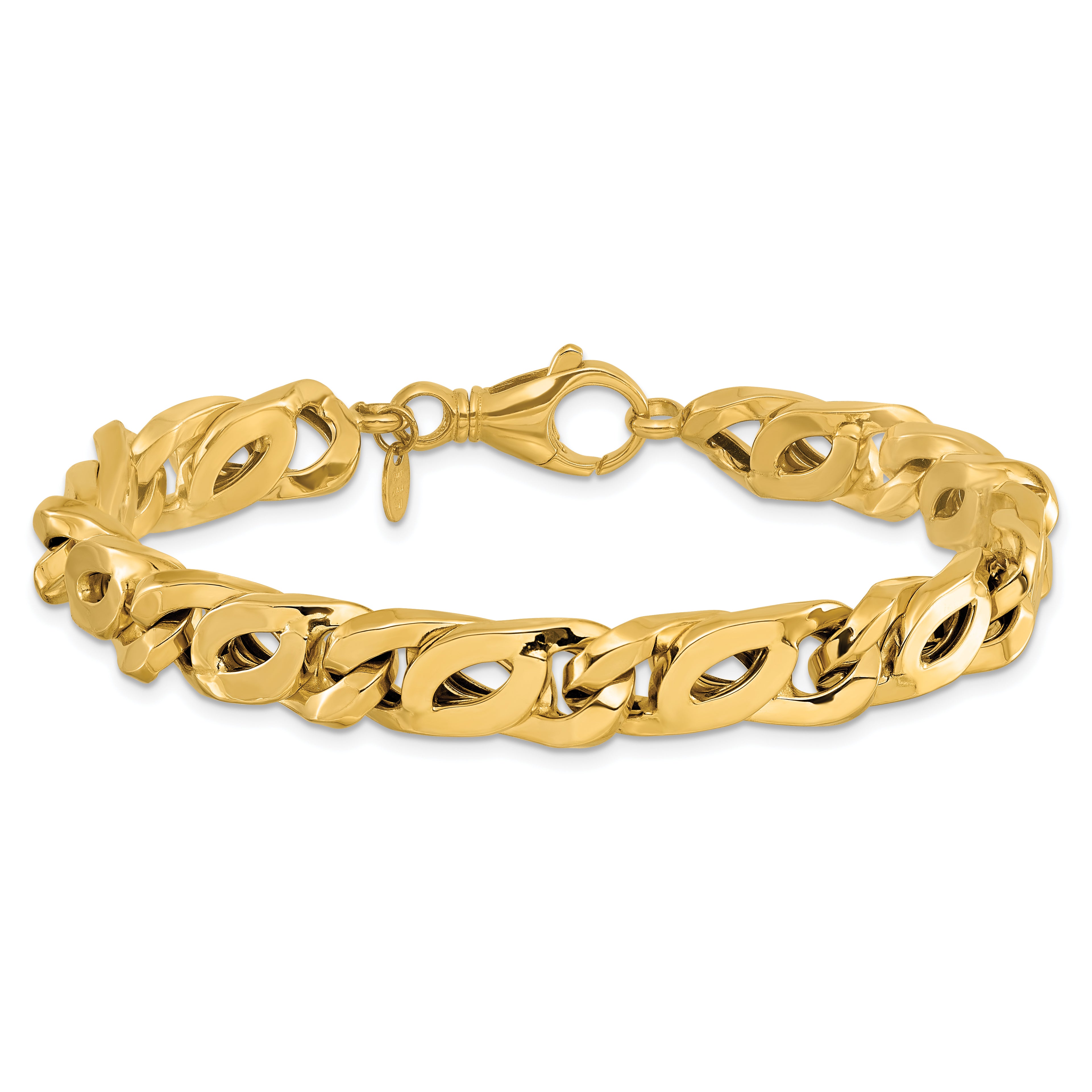 14k Men's Polished Fancy Link Bracelet