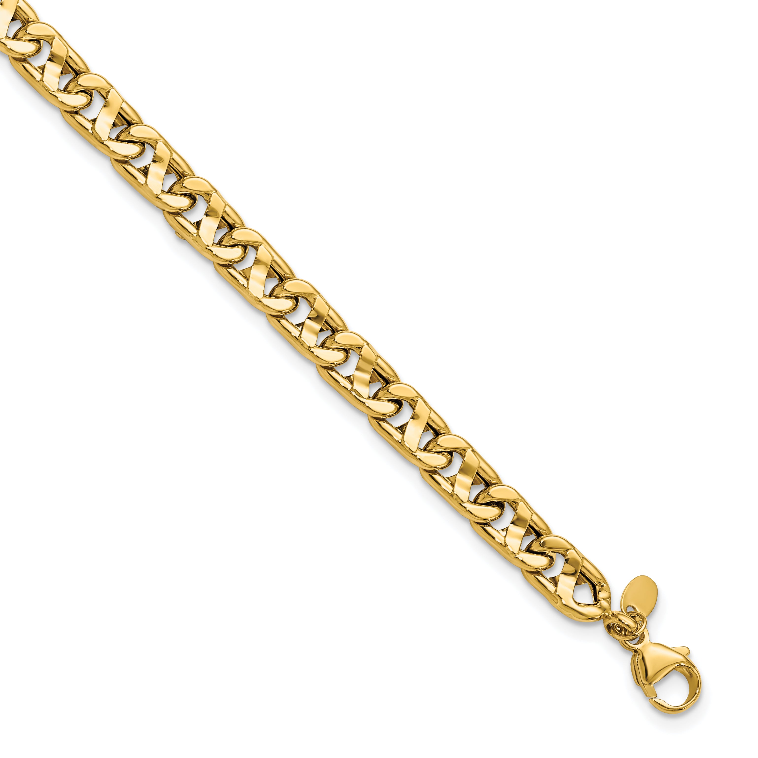 14k Men's Polished Anchor Bracelet