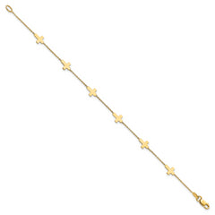 14k Polished Cross Bracelet