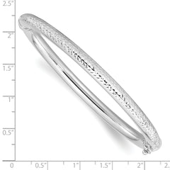 14K White Gold Polished D/C Hinged Bangle