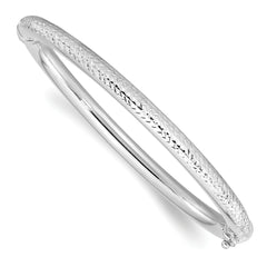 14K White Gold Polished D/C Hinged Bangle