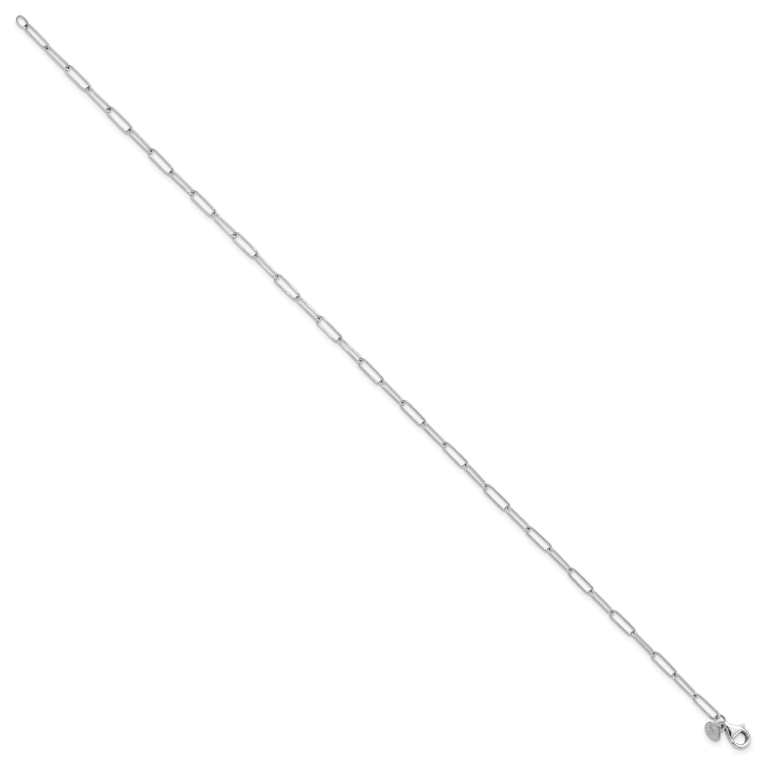 14K White Gold Polished Fancy Link Bracelet