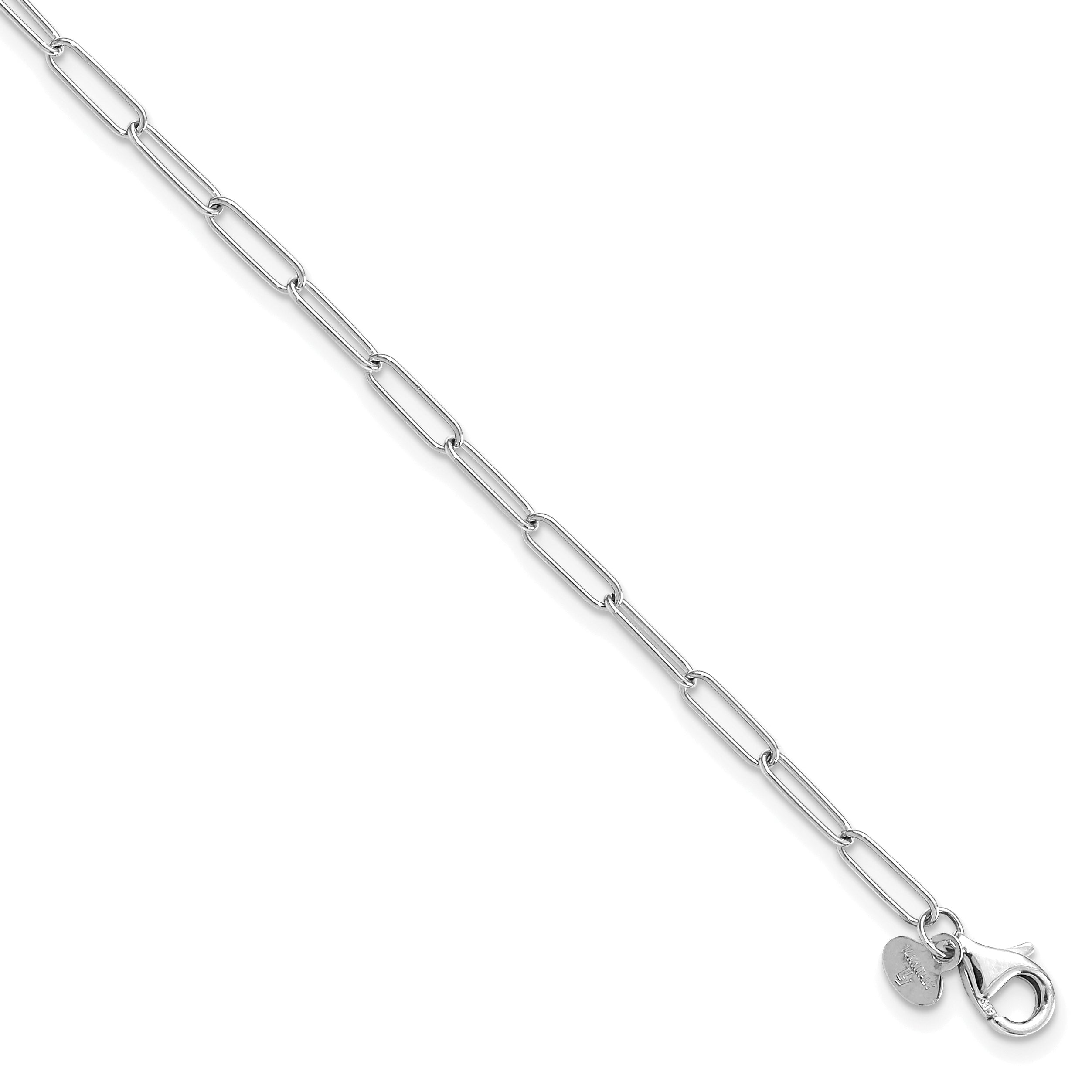 14K White Gold Polished Fancy Link Bracelet